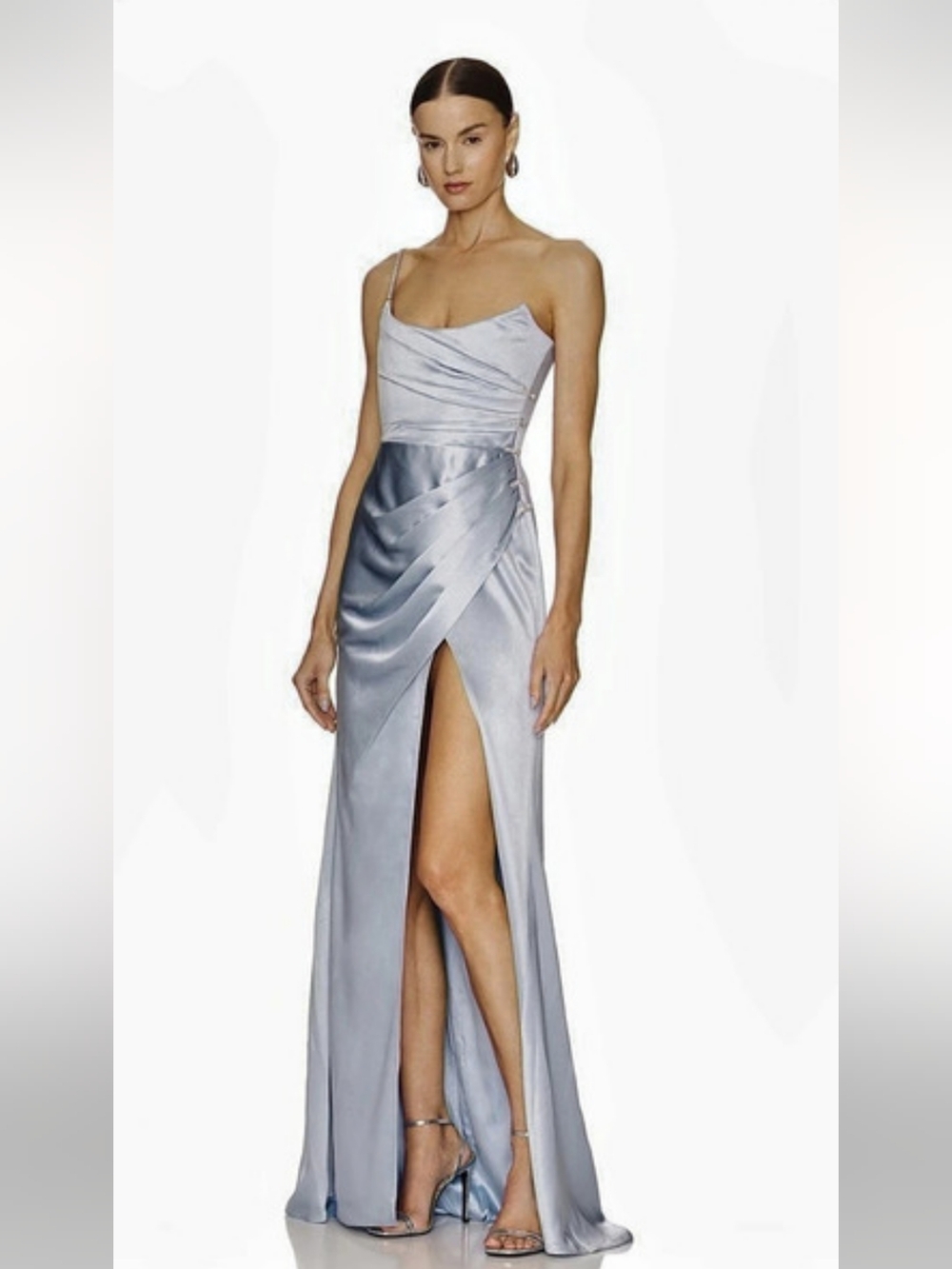 The SAU LEE Pasha 'Pru' Satin Gown in Blue Size 8